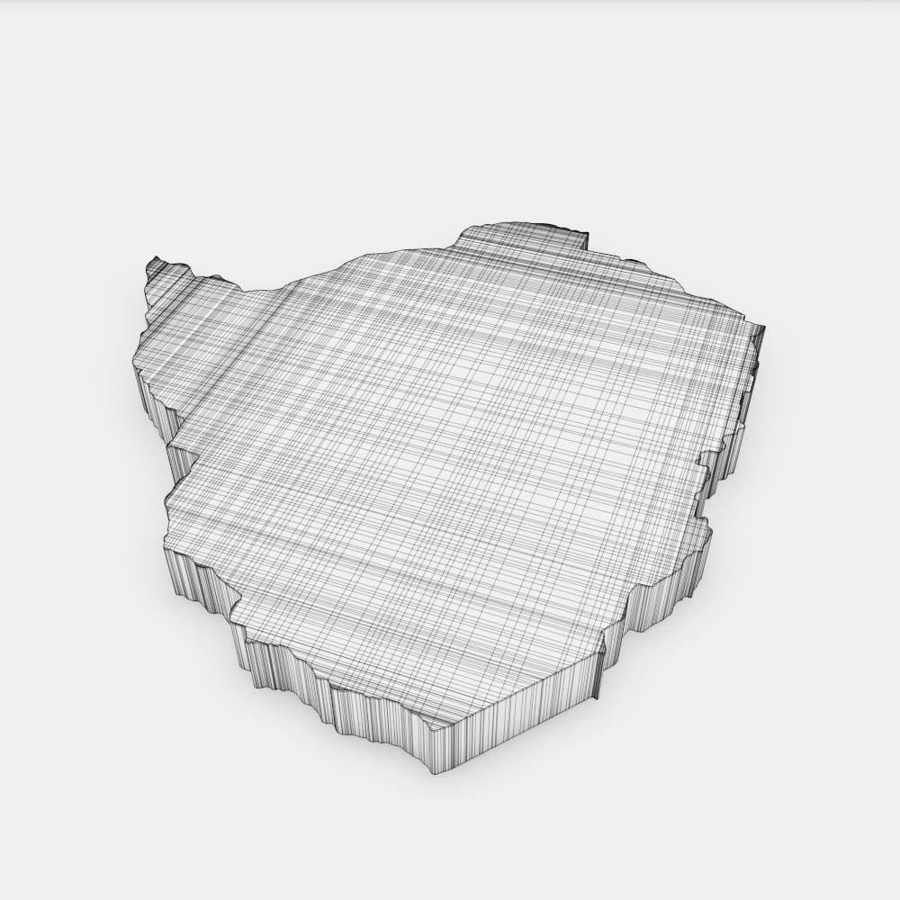 Zimbabwe country map 3d model 3D model_5