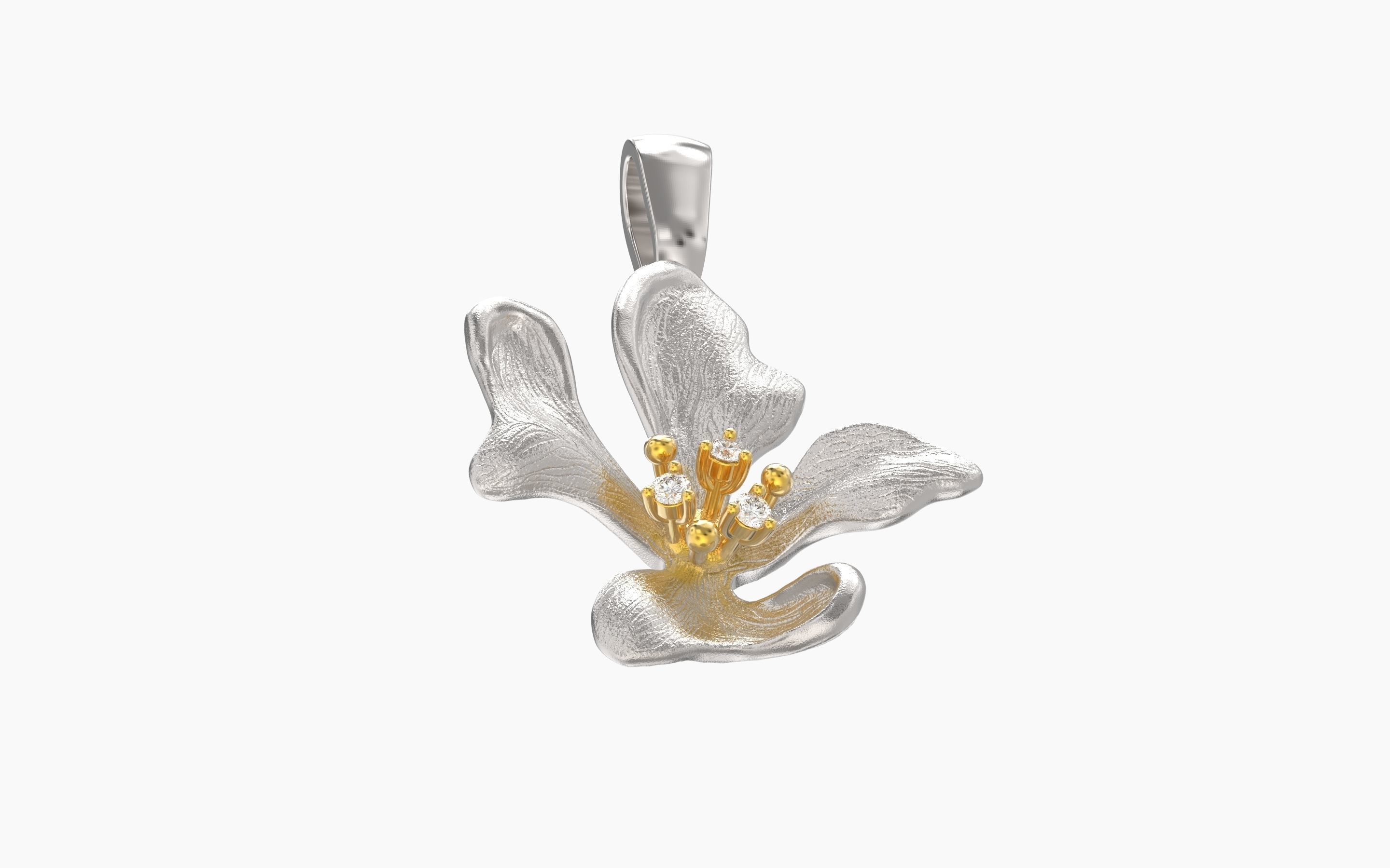 Flower pendant 3D print model_3