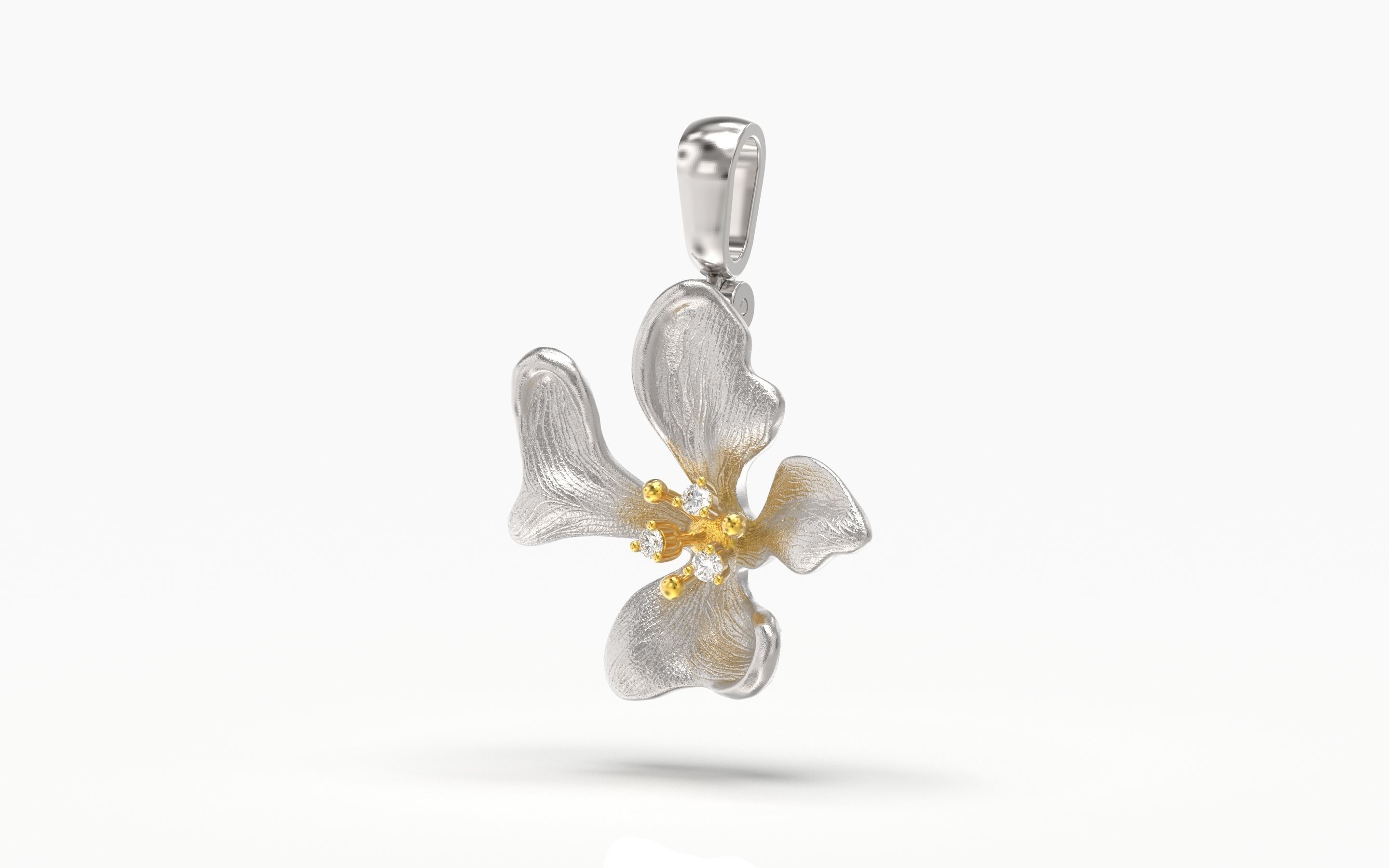 Flower pendant 3D print model_4