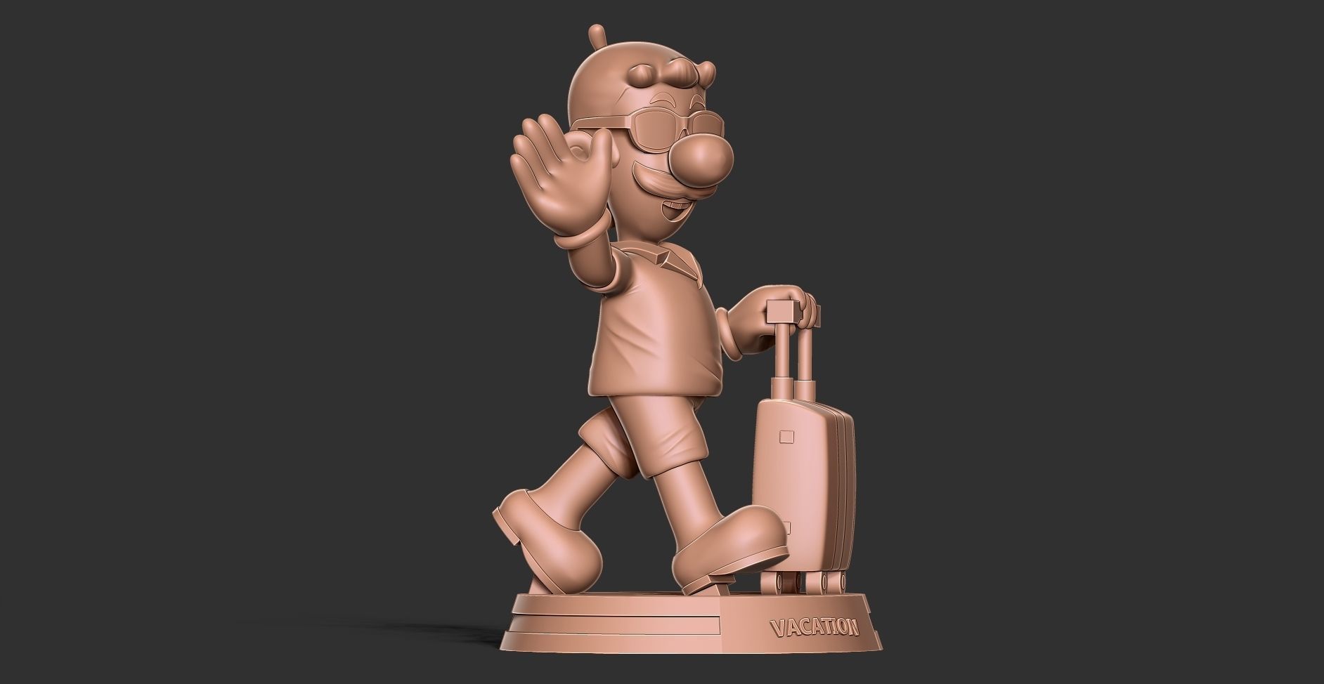 Luigi with summer vacation 3D print model_17