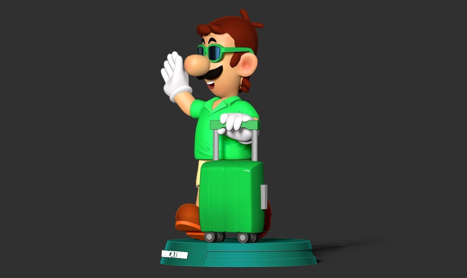 Luigi with summer vacation 3D print model_14