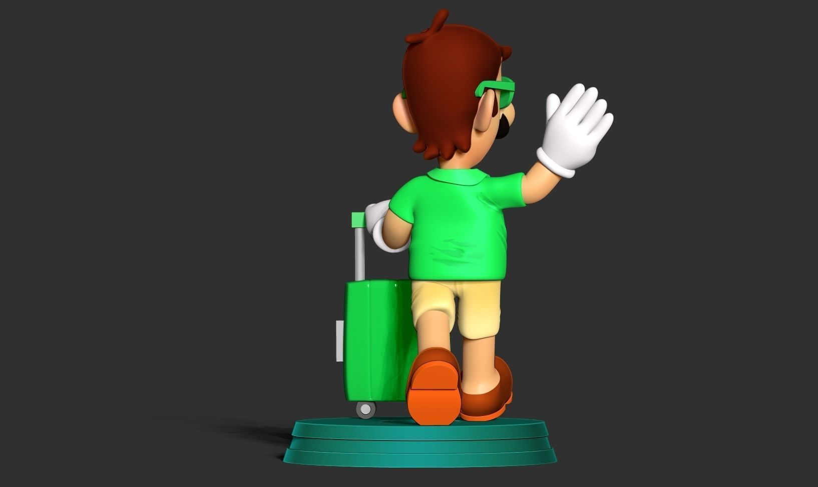 Luigi with summer vacation 3D print model_10