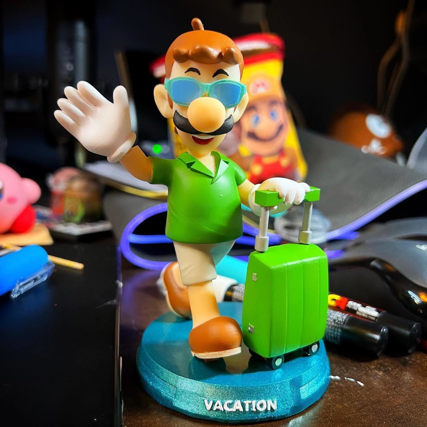 Luigi with summer vacation 3D print model_4