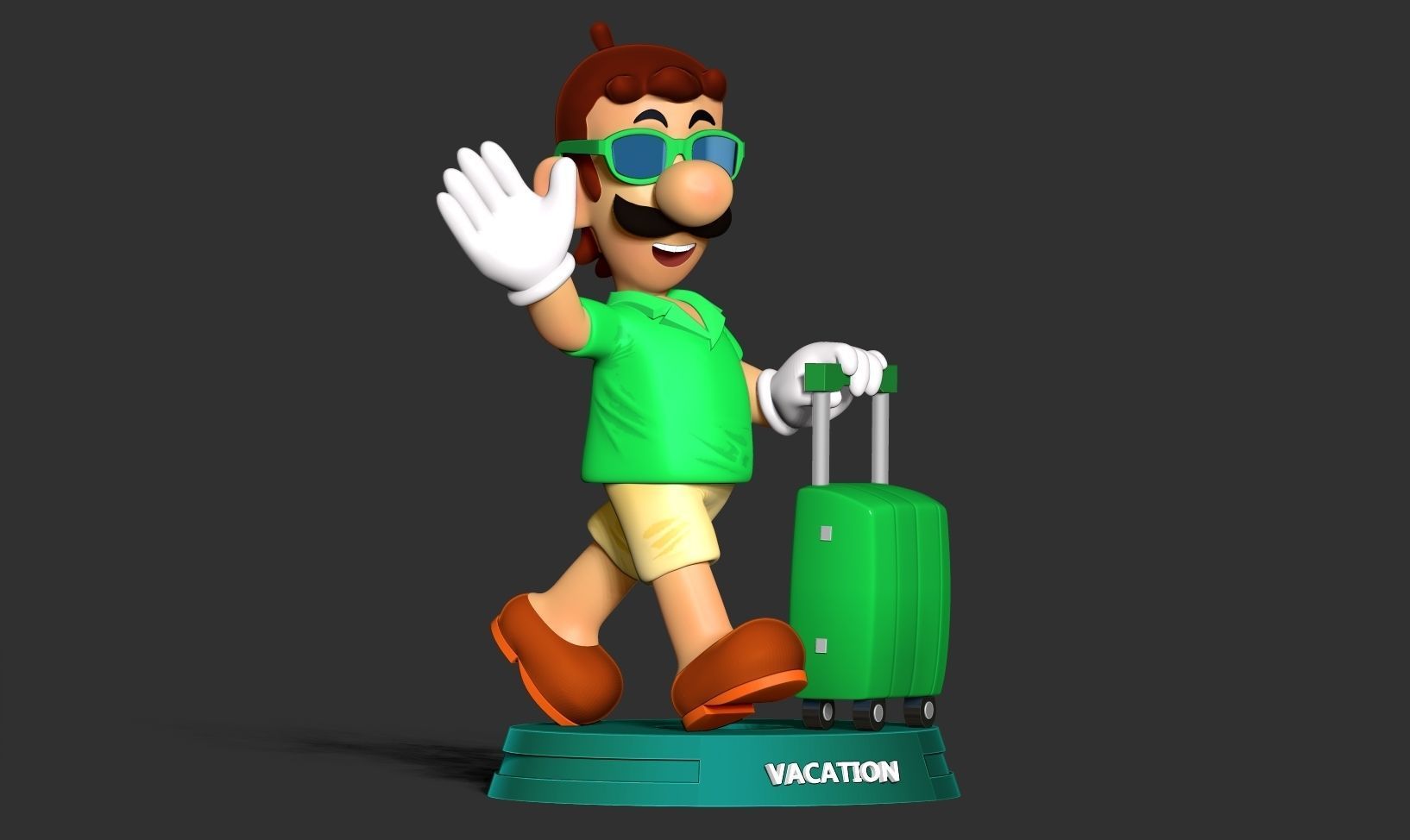 Luigi with summer vacation 3D print model_16