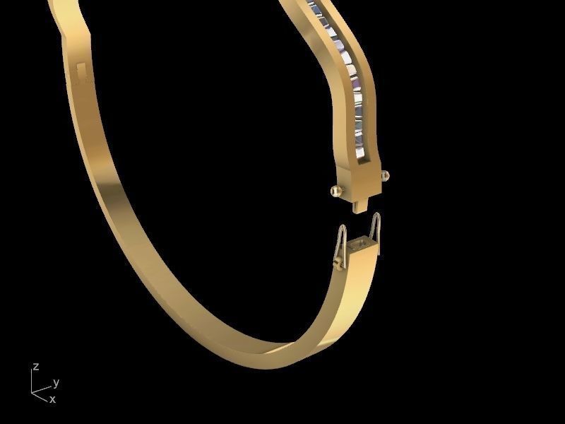 tapered baguette bracelet stl verified 3D print model_8