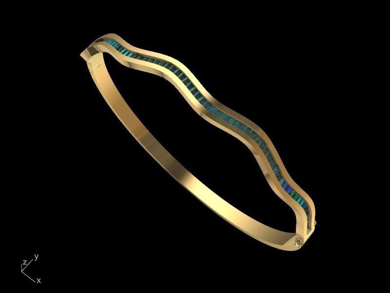 tapered baguette bracelet stl verified 3D print model_21