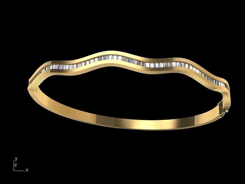 tapered baguette bracelet stl verified 3D print model_14