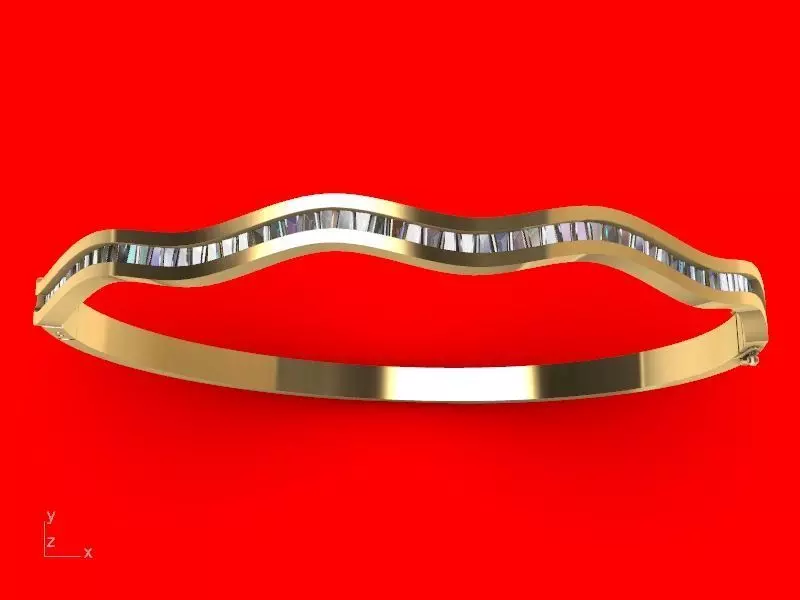 tapered baguette bracelet stl verified 3D print model_0