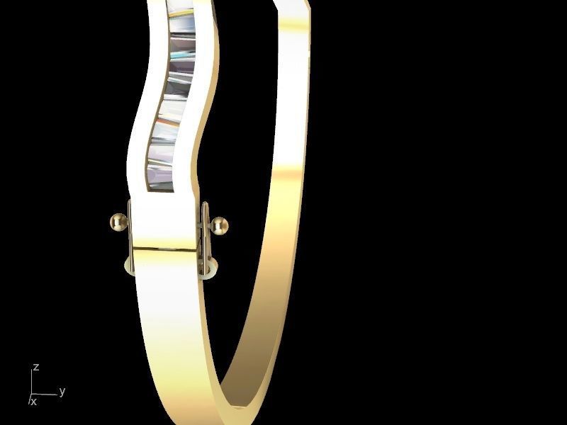 tapered baguette bracelet stl verified 3D print model_7