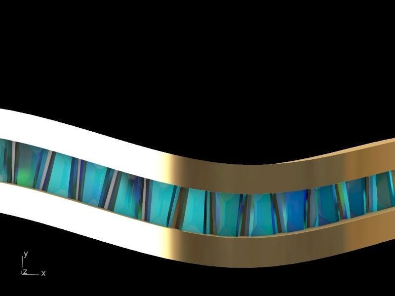 tapered baguette bracelet stl verified 3D print model_18