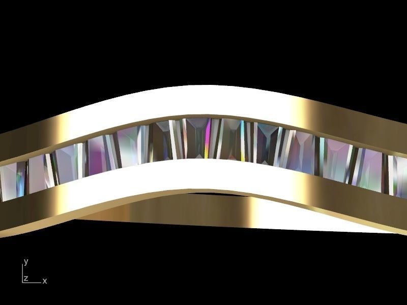 tapered baguette bracelet stl verified 3D print model_16