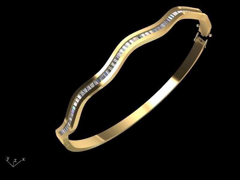 tapered baguette bracelet stl verified 3D print model_15