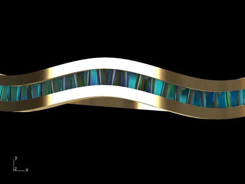 tapered baguette bracelet stl verified 3D print model_19