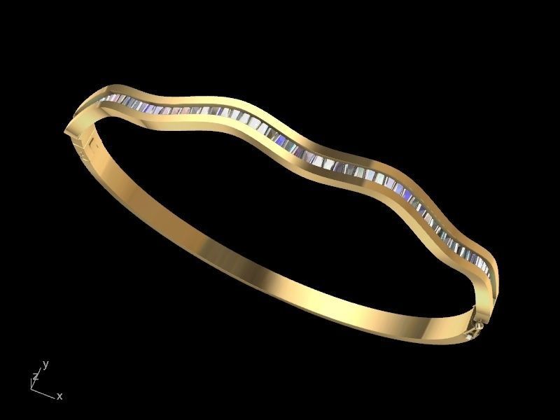 tapered baguette bracelet stl verified 3D print model_13