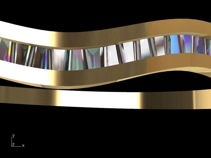 tapered baguette bracelet stl verified 3D print model_17