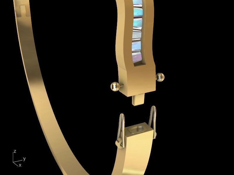 tapered baguette bracelet stl verified 3D print model_11