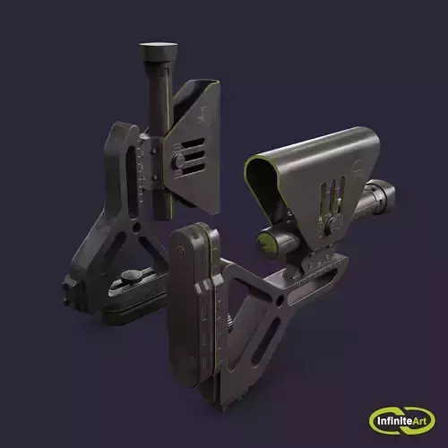 Rifle butt Low-poly 3D model