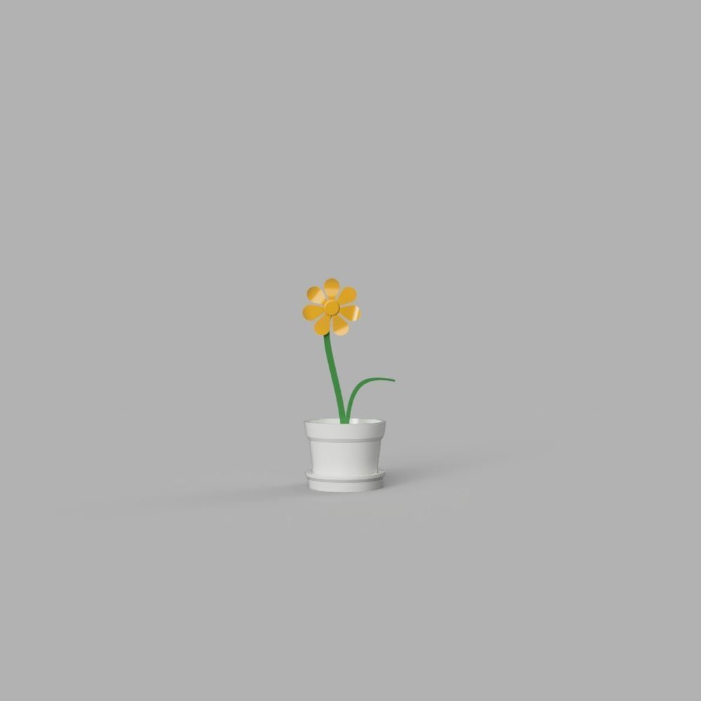 Flower in Pot 3D print model_4