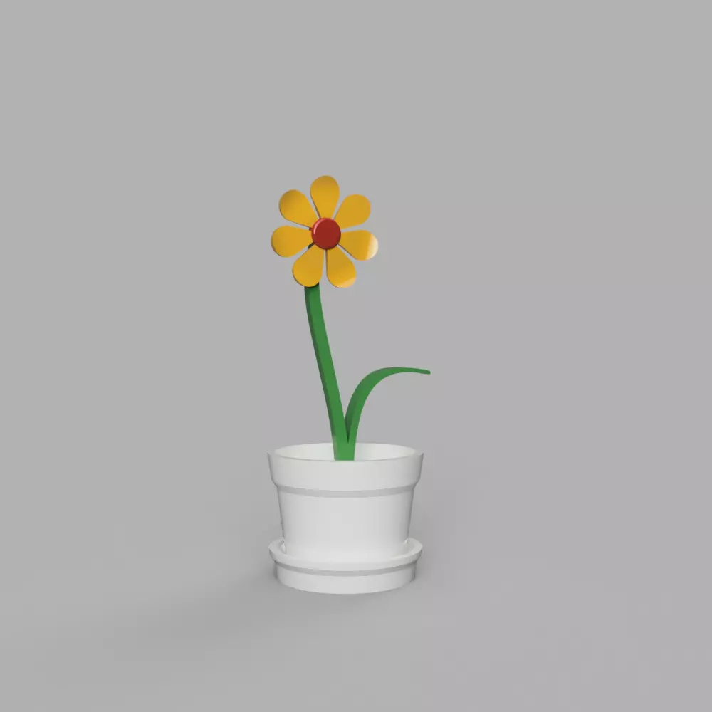 Flower in Pot 3D print model_0