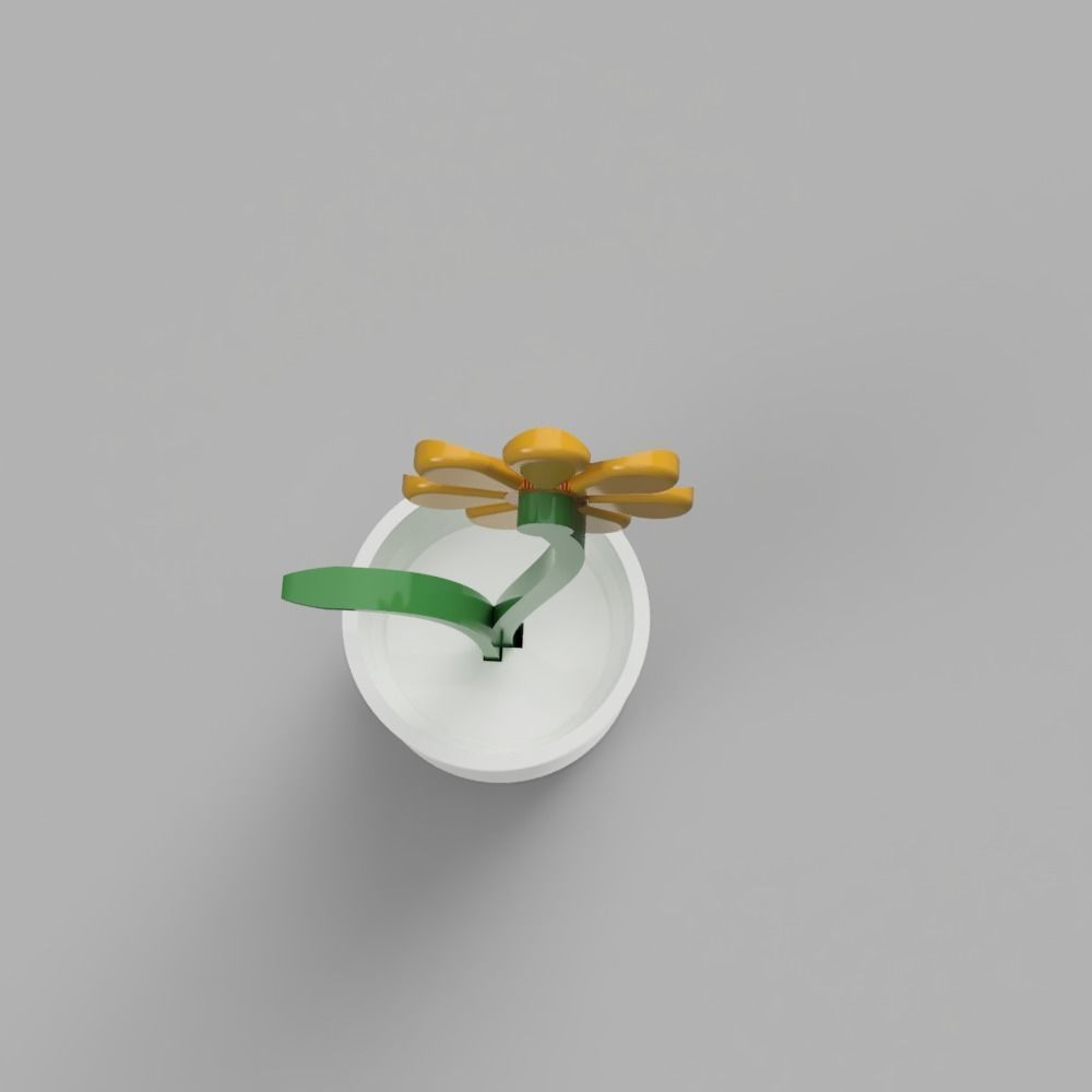 Flower in Pot 3D print model_3