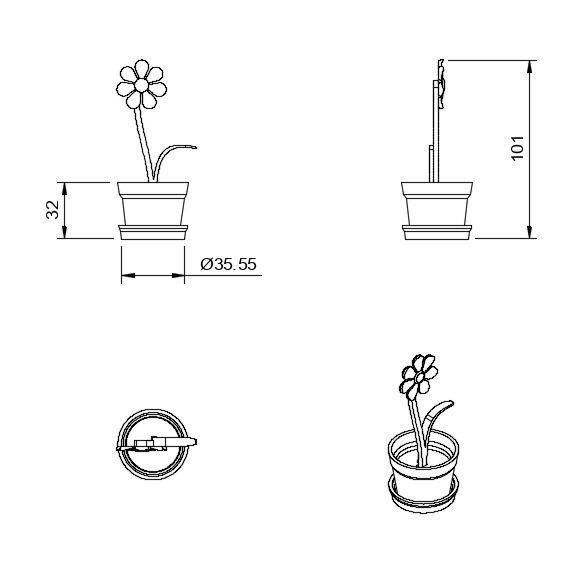 Flower in Pot 3D print model_5
