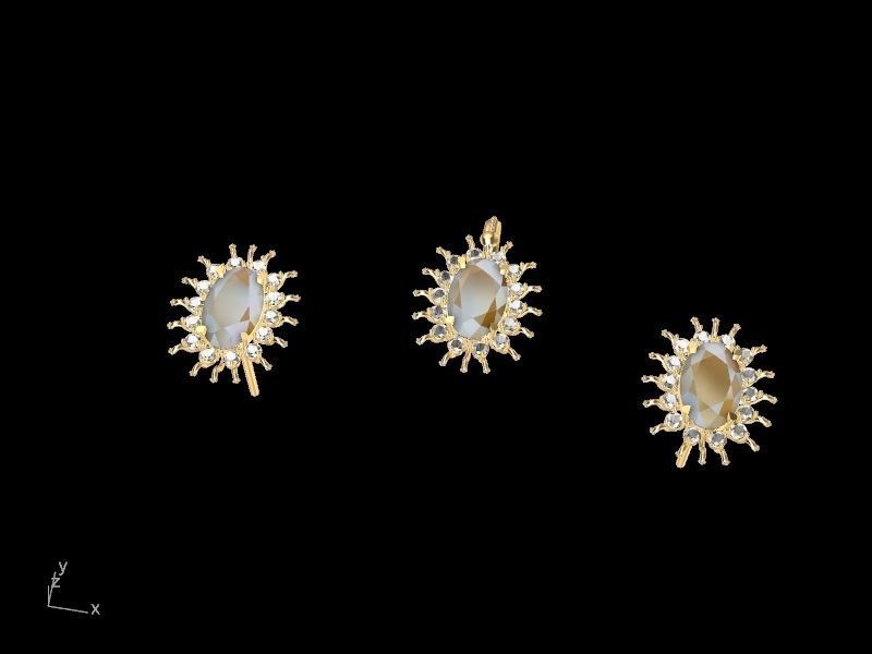 Starry studs pendant stl verified  3D print model_12