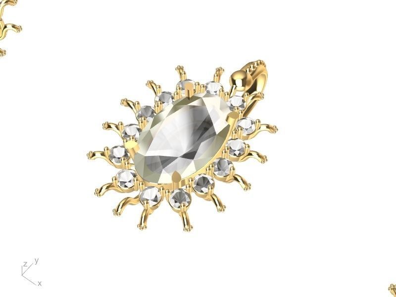 Starry studs pendant stl verified  3D print model_9