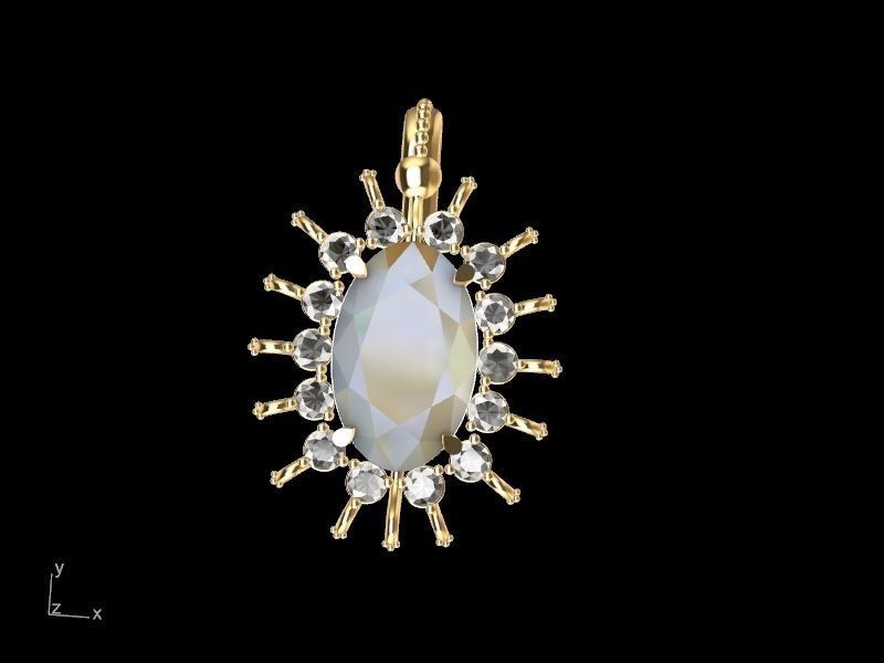 Starry studs pendant stl verified  3D print model_13