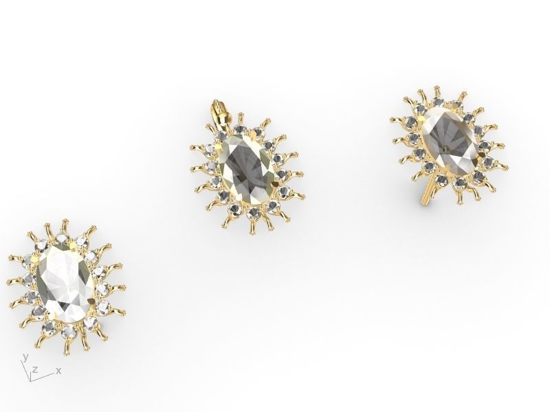 Starry studs pendant stl verified  3D print model_3