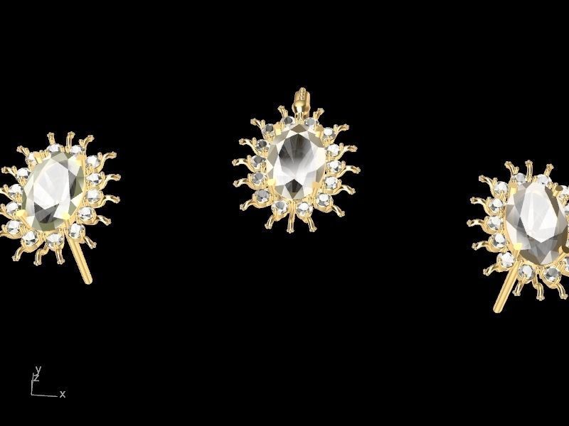 Starry studs pendant stl verified  3D print model_10