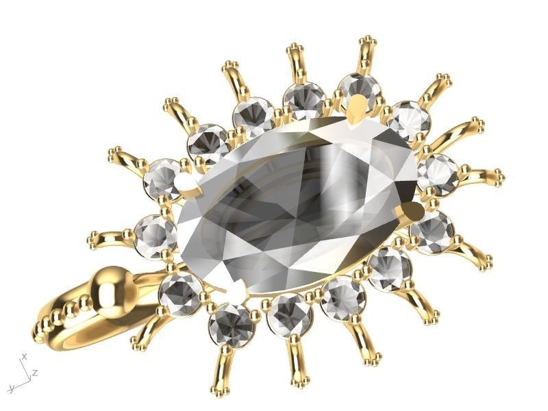 Starry studs pendant stl verified  3D print model_5