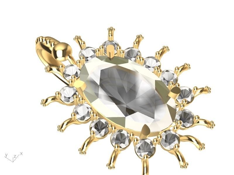 Starry studs pendant stl verified  3D print model_6