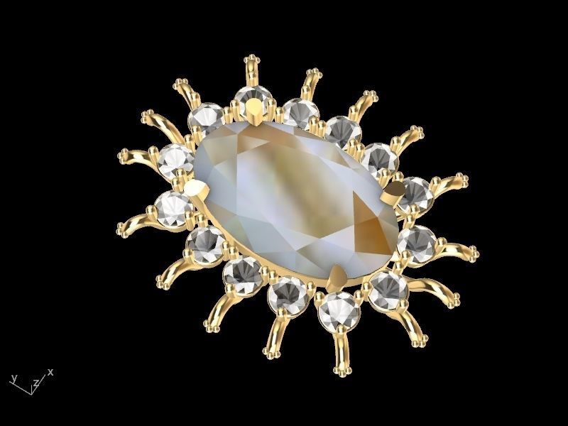 Starry studs pendant stl verified  3D print model_24