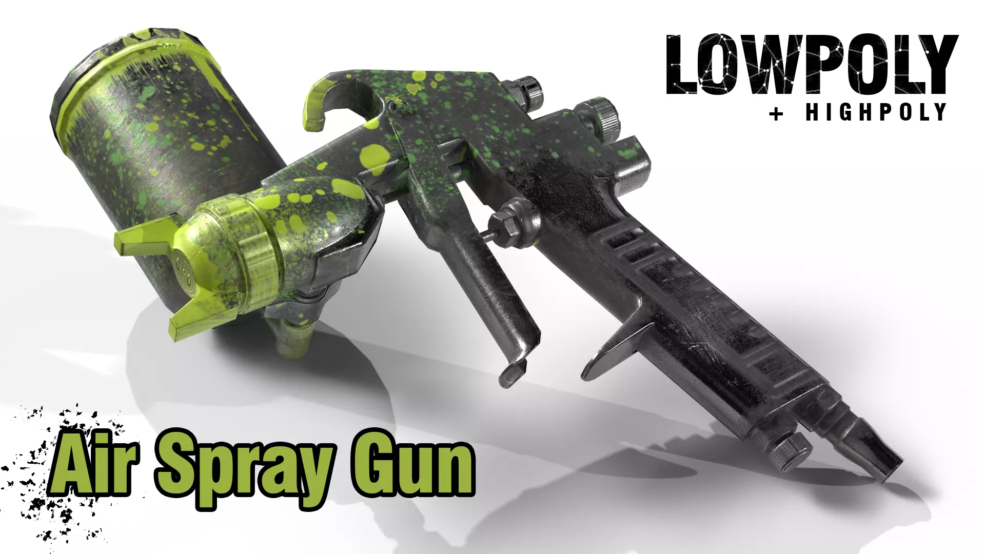 AIR SPRAY GUN lowpoly Low-poly 3D model_0