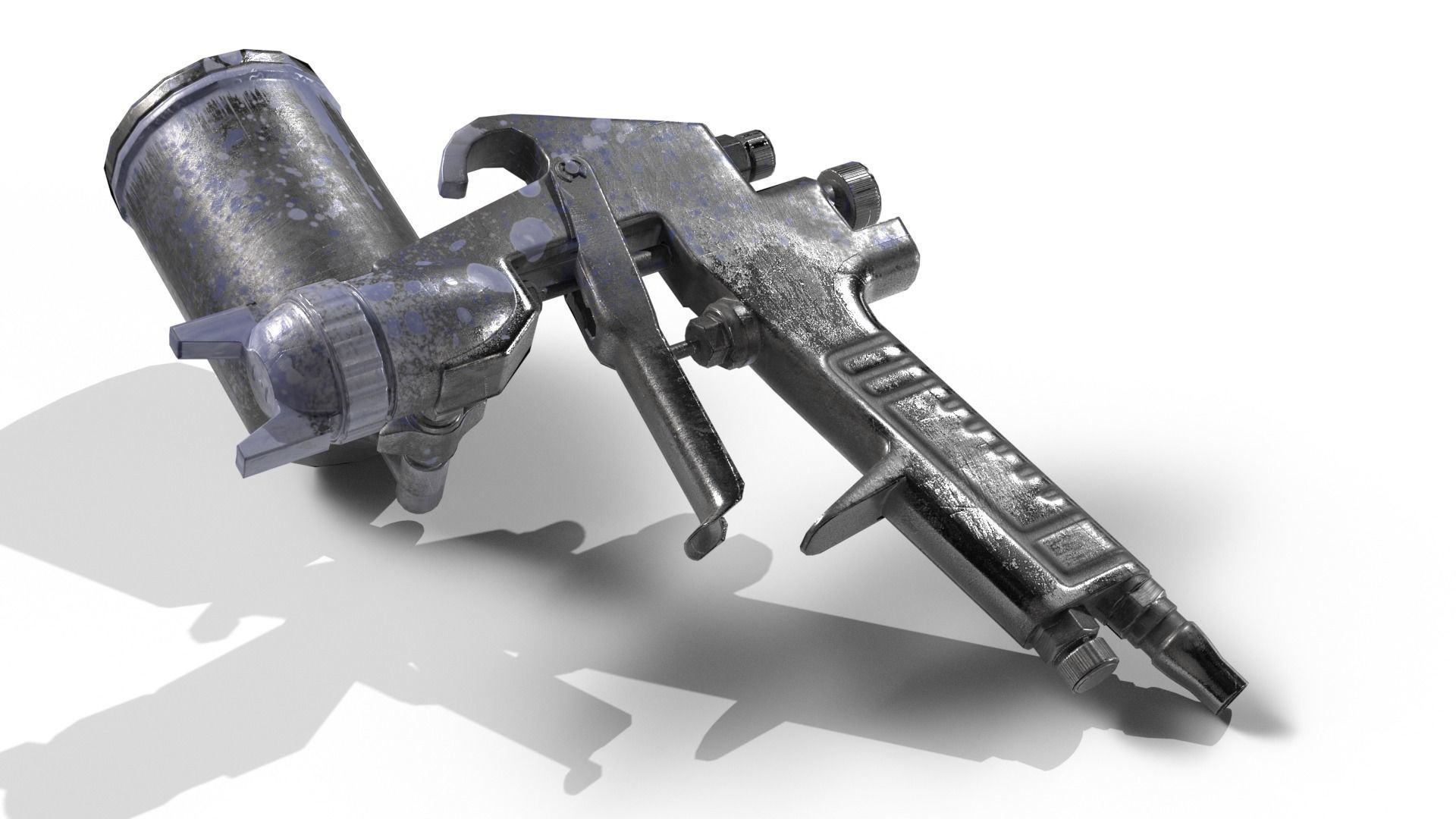 AIR SPRAY GUN lowpoly Low-poly 3D model_5