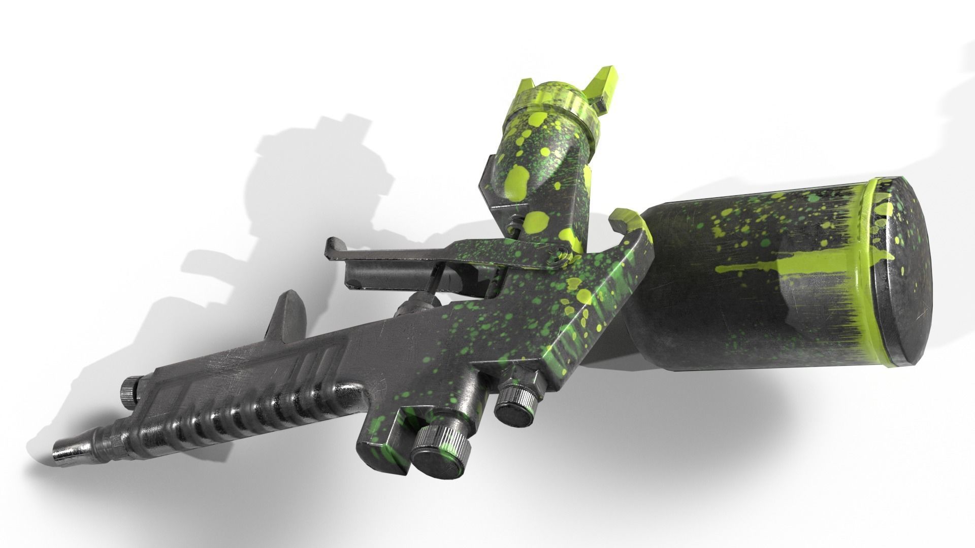 AIR SPRAY GUN lowpoly Low-poly 3D model_3