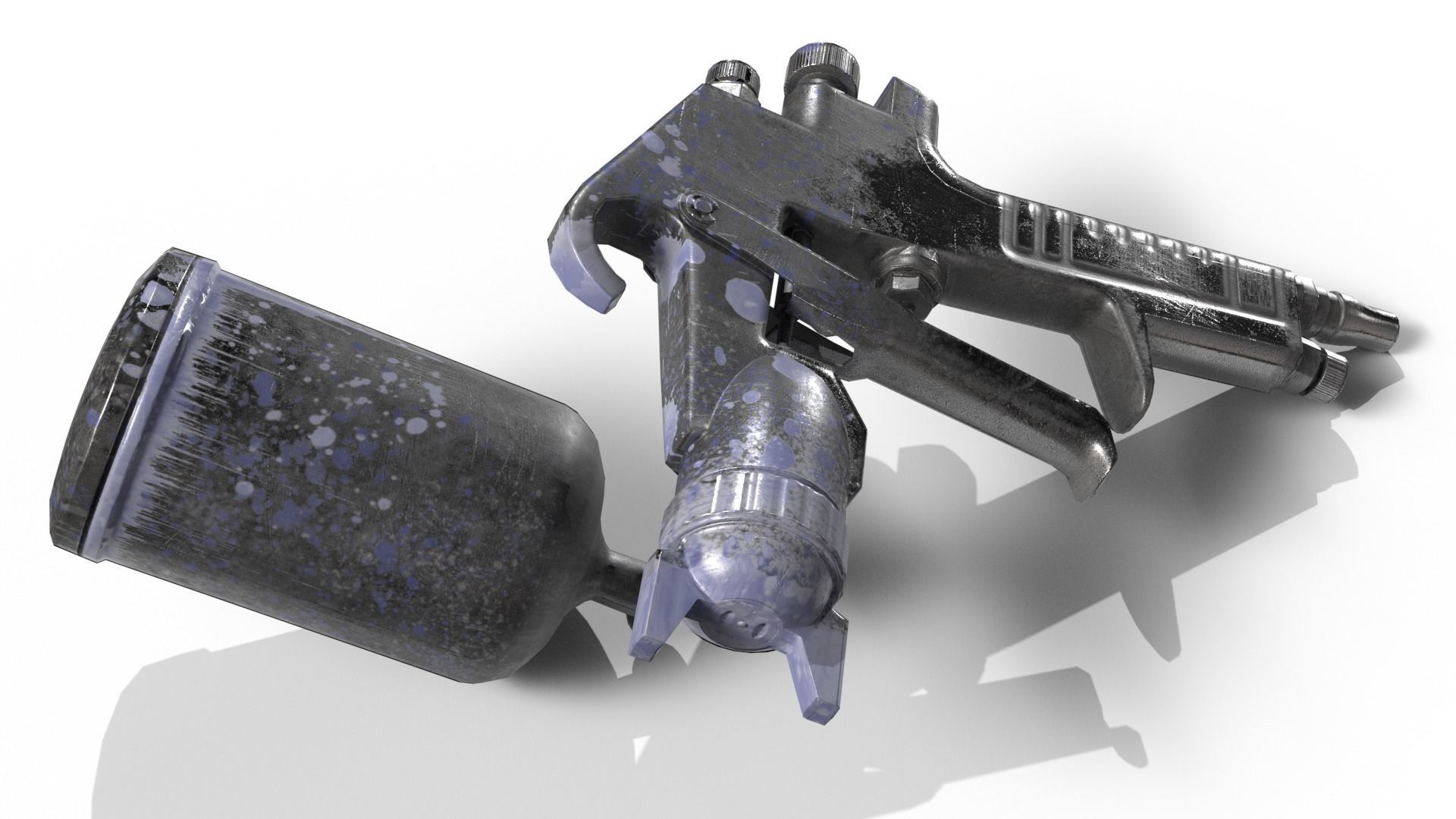 AIR SPRAY GUN lowpoly Low-poly 3D model_4