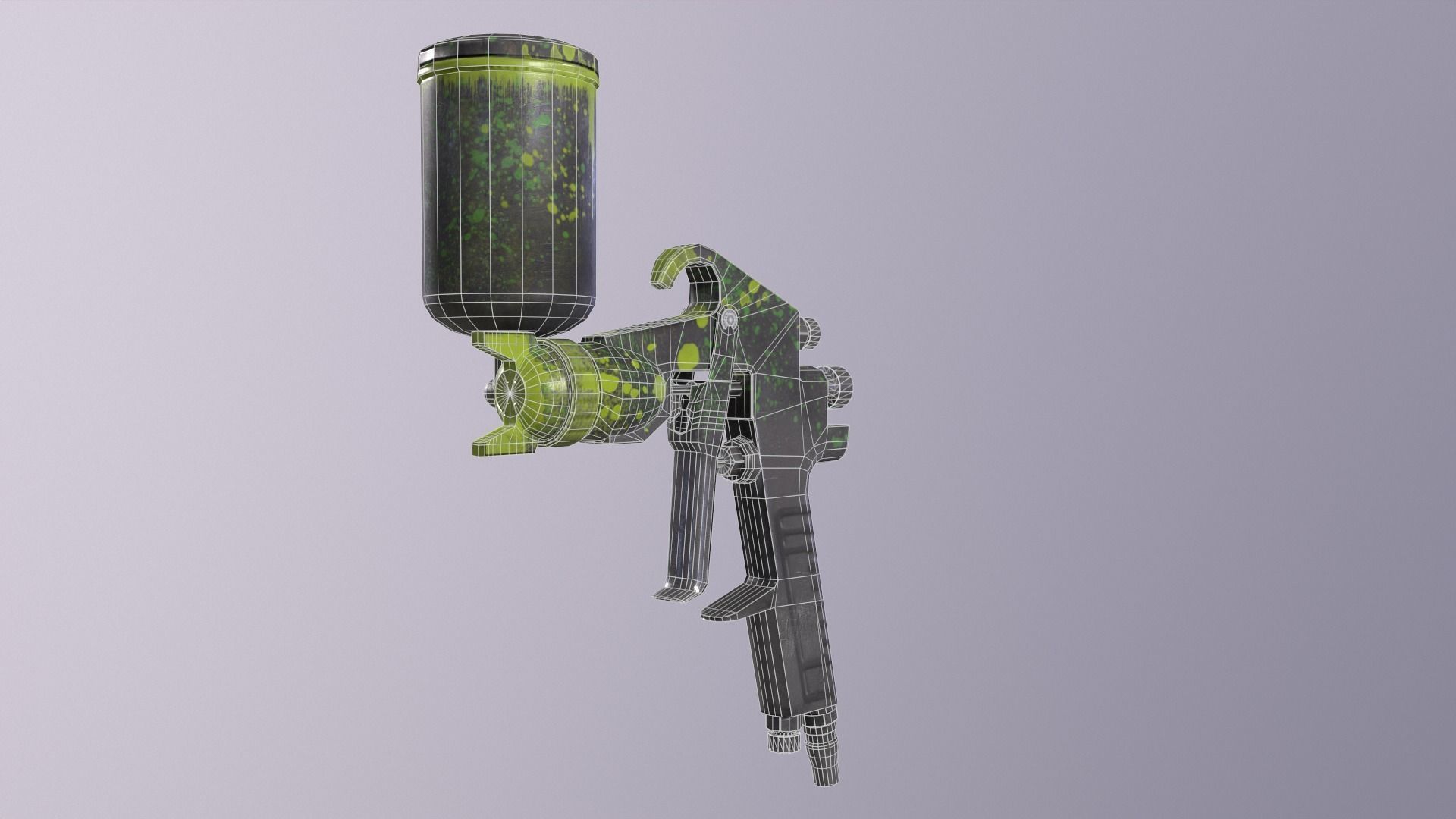 AIR SPRAY GUN lowpoly Low-poly 3D model_9
