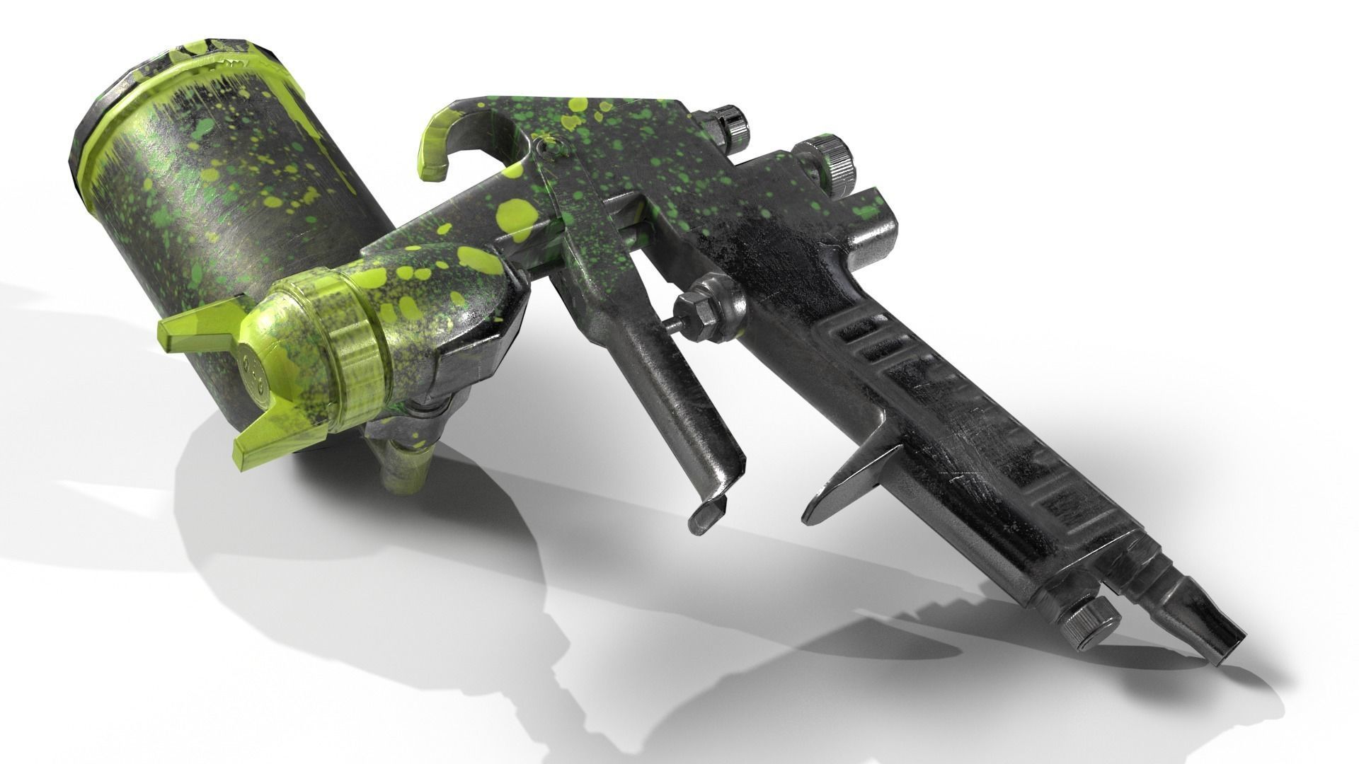 AIR SPRAY GUN lowpoly Low-poly 3D model_8