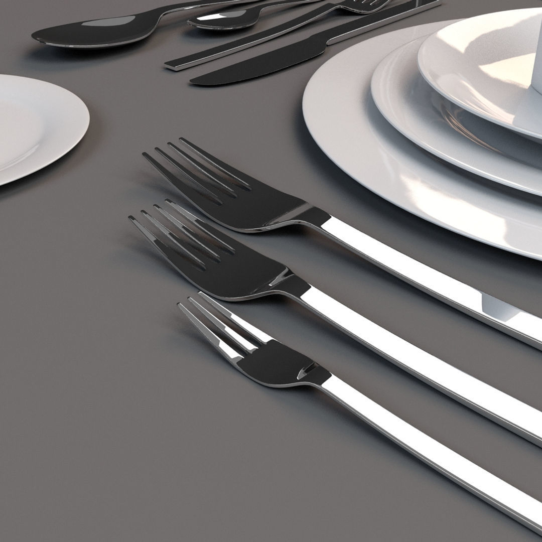 Dinner Place Setting 3D model_4