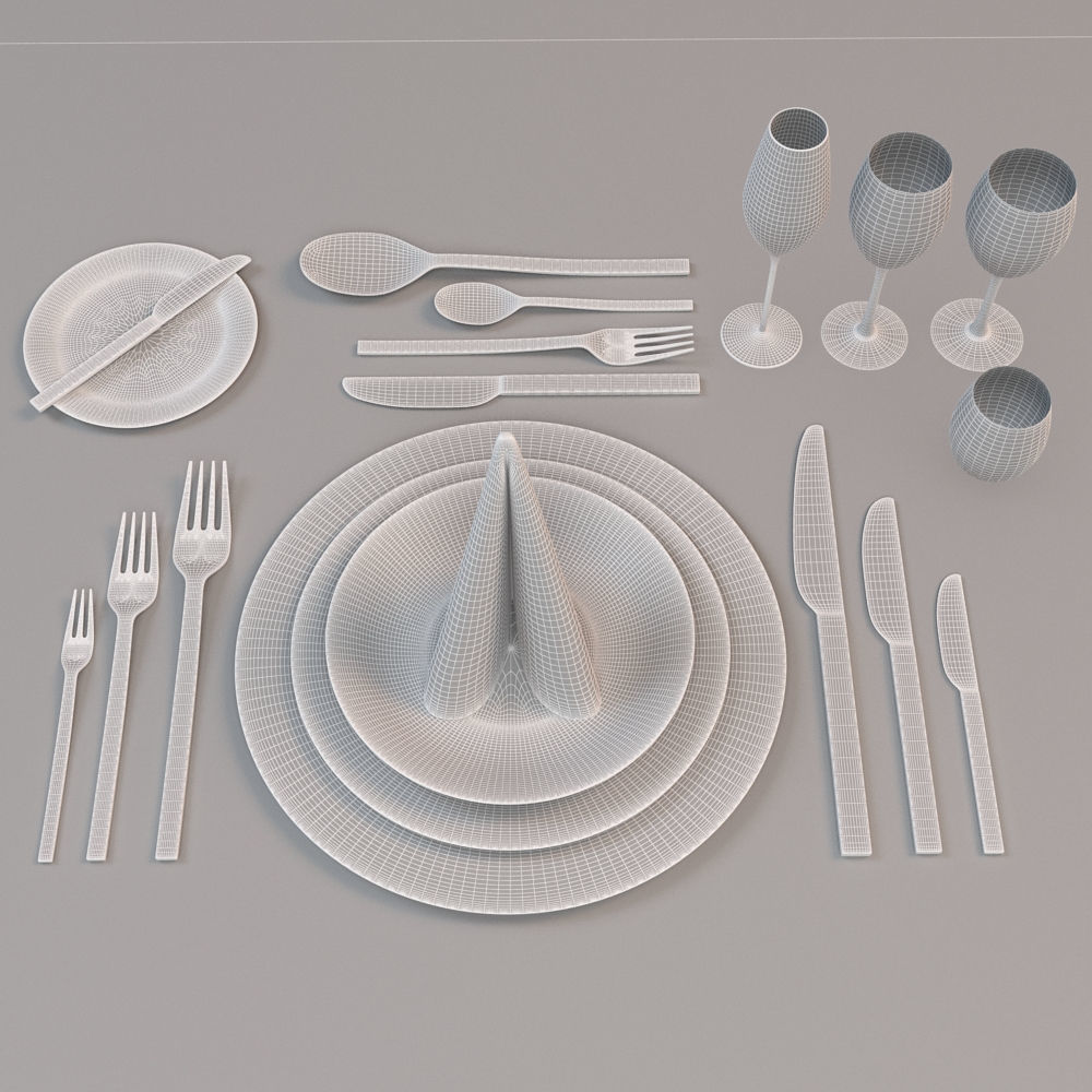 Dinner Place Setting 3D model_2