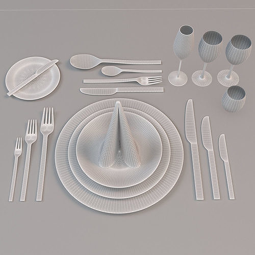 Dinner Place Setting 3D model 3