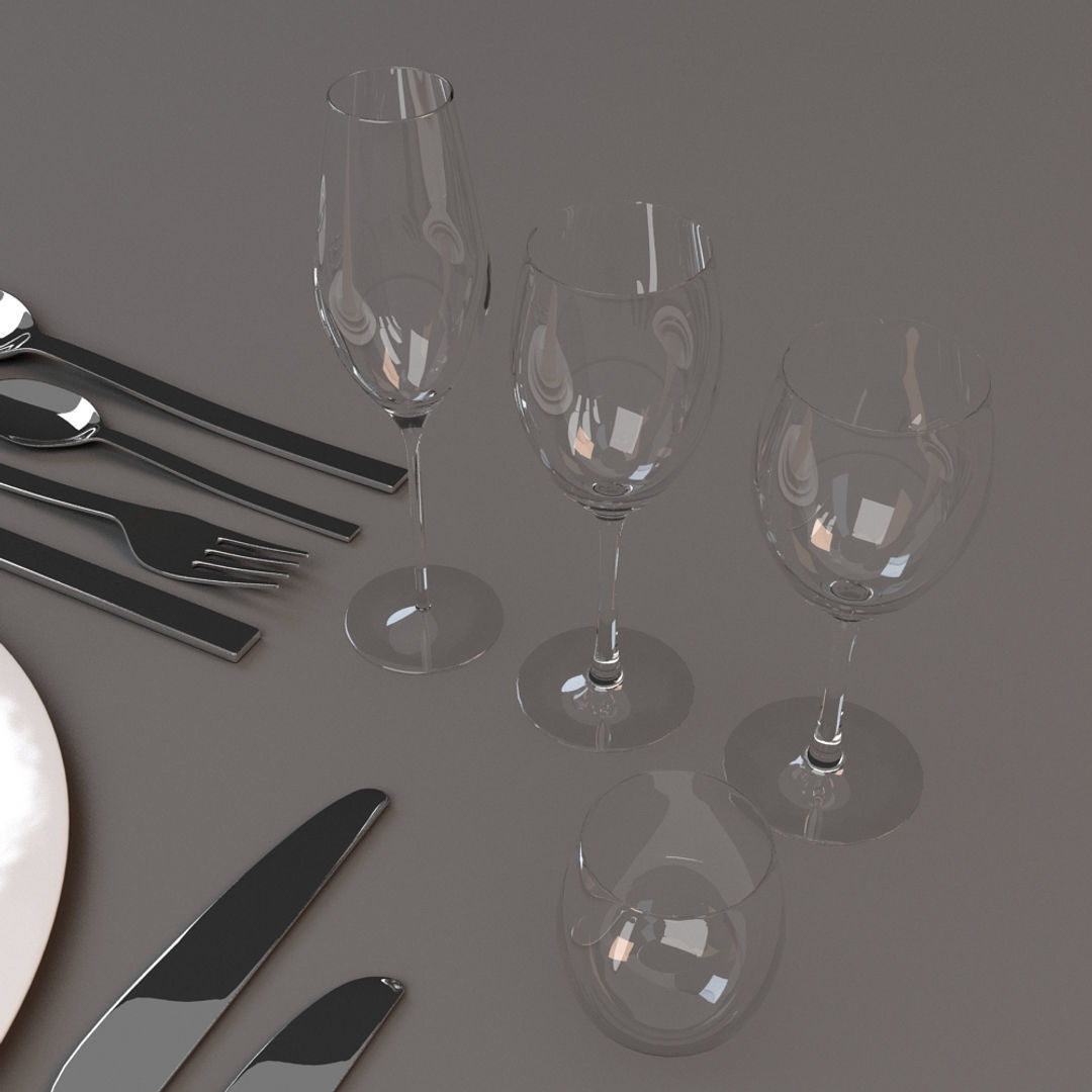 Dinner Place Setting 3D model_8