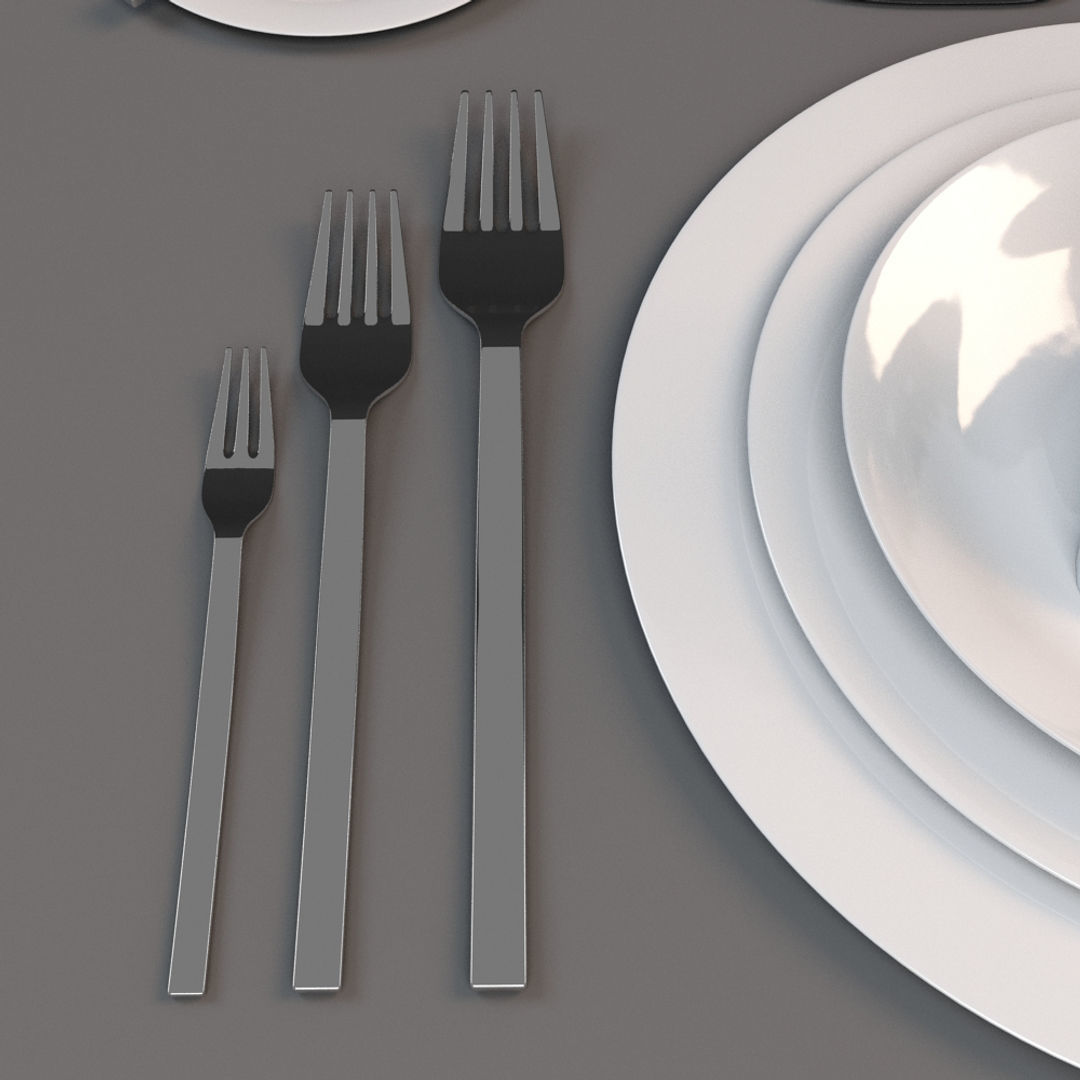 Dinner Place Setting 3D model_3