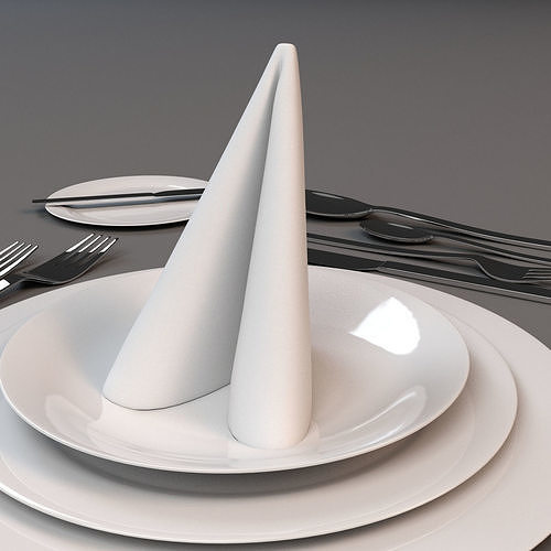 Dinner Place Setting 3D model 7