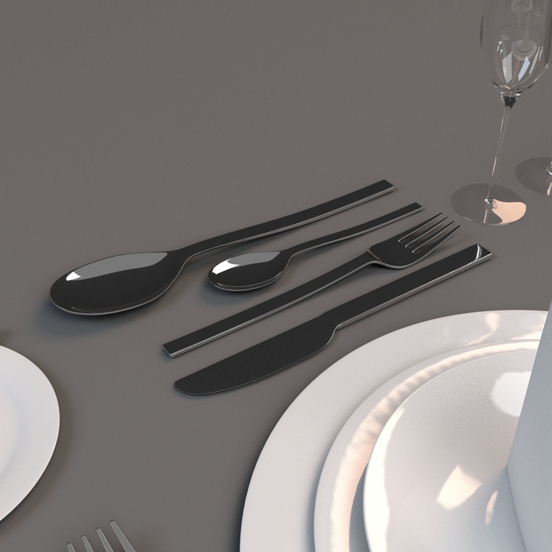 Dinner Place Setting 3D model_5
