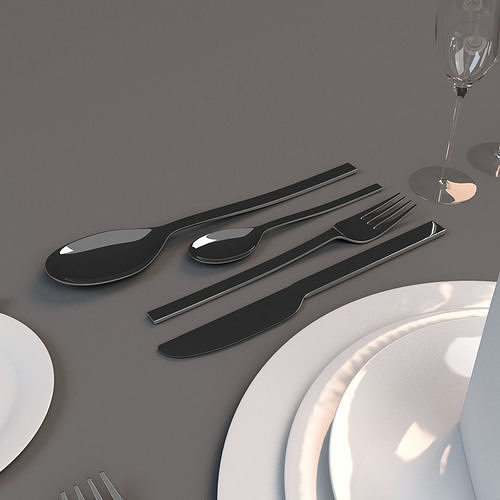Dinner Place Setting 3D model 6