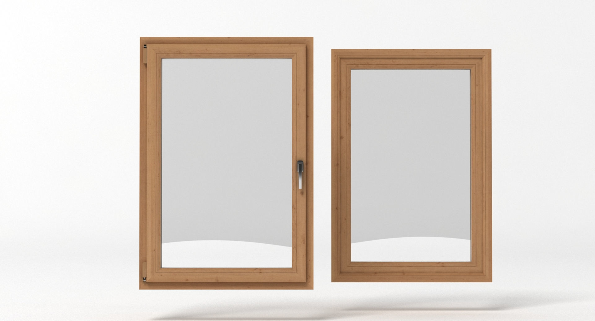 Window 1 pair of wooden windows 3D model_3