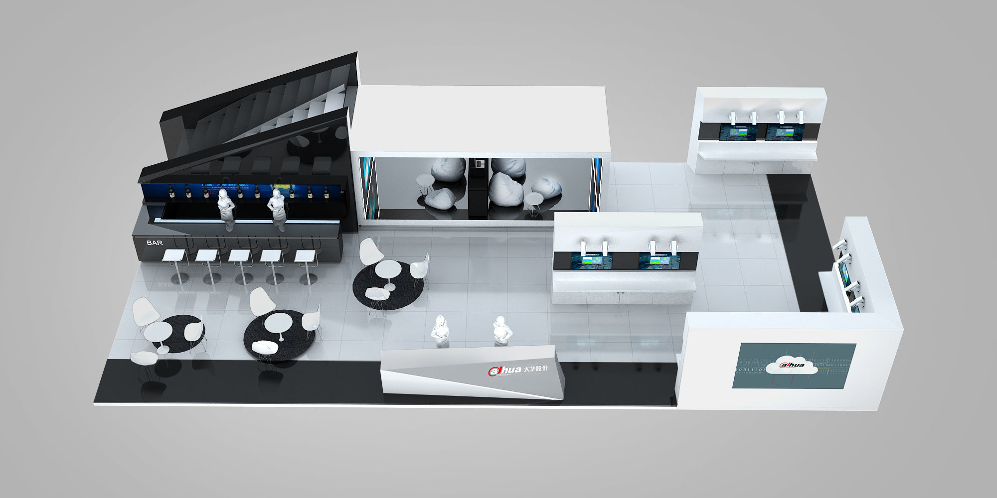 electric Surveillance booth exhibition 3D model_11