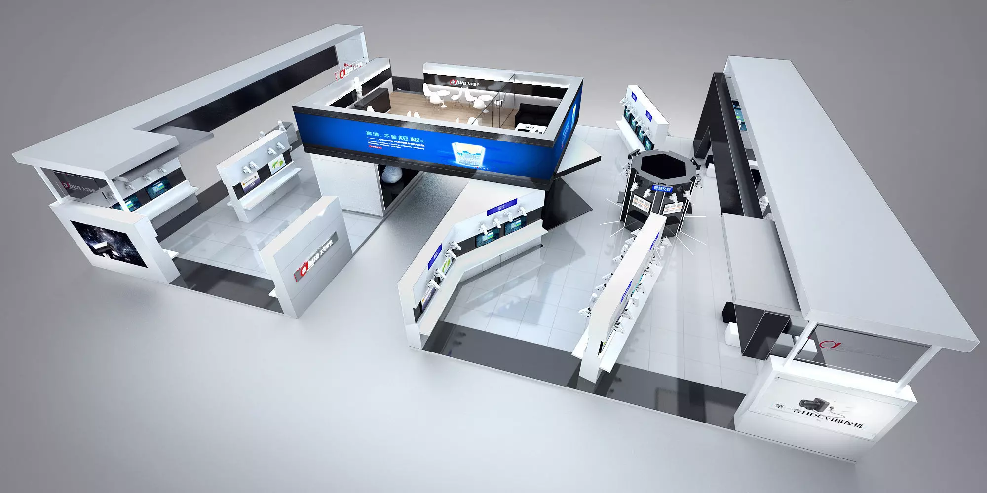 electric Surveillance booth exhibition 3D model_0